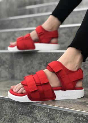 Adidas adilette sandal red white3 фото