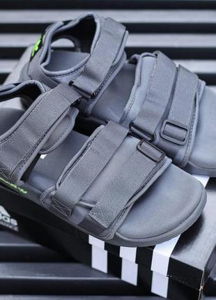 Adidas sandals black white1 фото