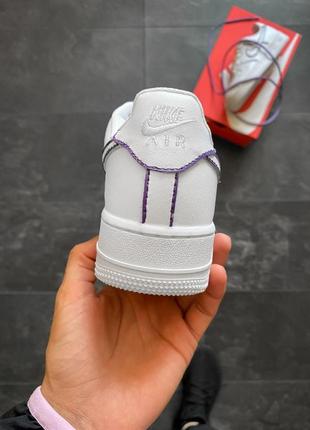 Мужские и женские кроссовки  nike air force 1 low reflective white violet6 фото