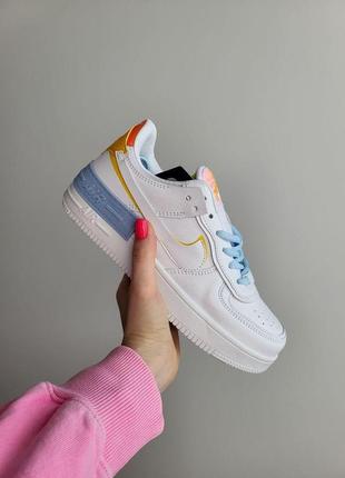 Женские кроссовки  nike air force shadow white blue 36