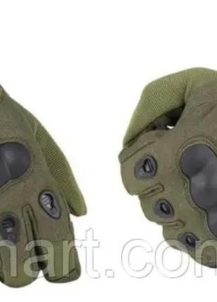 Перчатки полнопалые oakley assault олива xl + 2 подарка (тактический очки + тактический нож с чехлом)5 фото