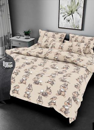 Двоспальний постільний комплект-кролики