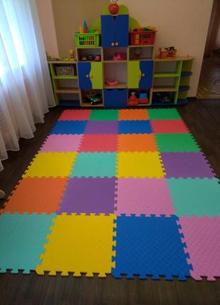 Дитячий килимок-пазл 500×500×12 мм помаранчевий4 фото