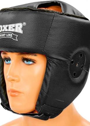 Шолом карате boxer l шкірвініл чорний