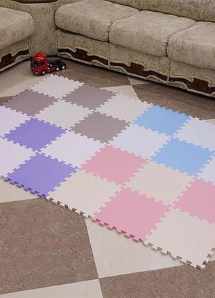 Дитячий килимок-пазл 500×500×10 мм білий5 фото