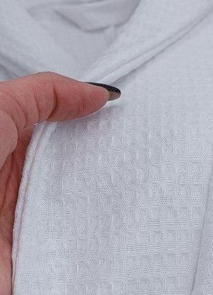Вафельный халат luxyart кимоно размер (50-52) l 100% хлопок белый (ls-0402)6 фото