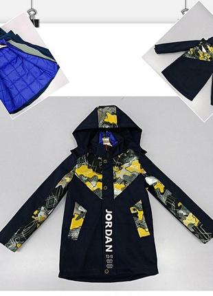 Куртка демисезонная трансформер для мальчика 9-13 лет jojdan, темно-зеленый, 140