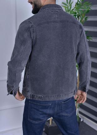 Куртка джинсовая мужская john lucca s-xxl арт.853, цвет темно-серый, международный размер s, размер мужской8 фото