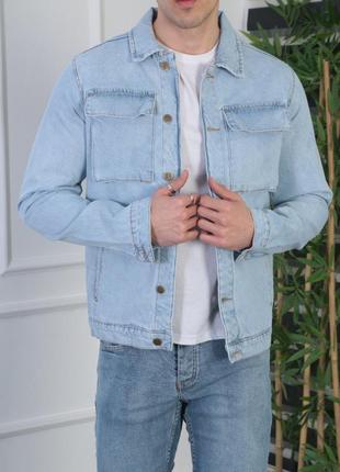 Куртка джинсовая мужская john lucca s-xxl арт.853, цвет темно-серый, международный размер s, размер мужской2 фото