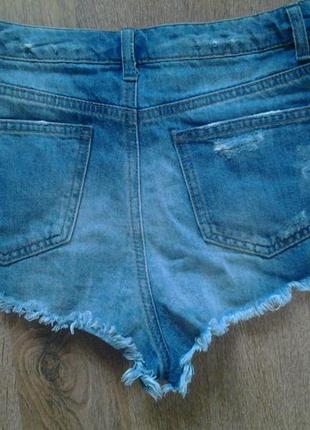 джинсові шорти з високою талією topshop moto2 фото