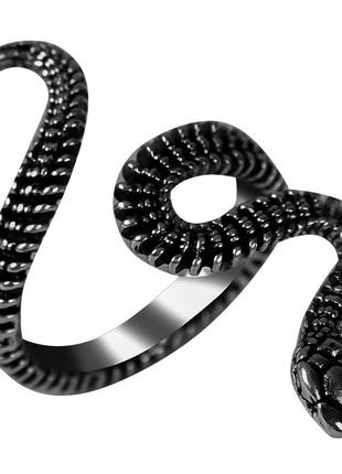 Кольцо в форме черной шипастой змеи символ - смерть и возрождение размер регулируемый4 фото