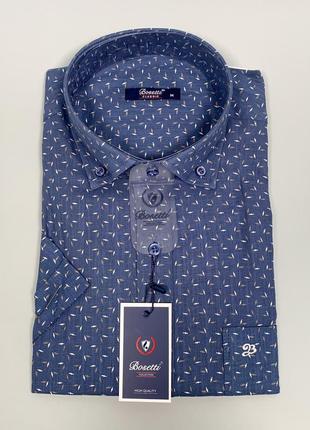 Рубашка мужская короткий рукав m-xxl 205, джинс, l