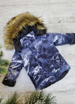 Куртка зимова для хлопчика 1-3 років delfin ka арт.1168, колір синій, розмір дитячого одягу (по зріст) 86