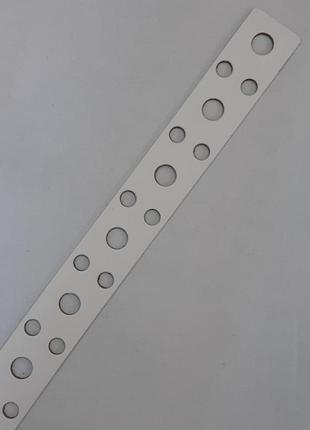 Ремень 02.101.007 кожаный белого цвета шириной 50 мм перфорированный3 фото