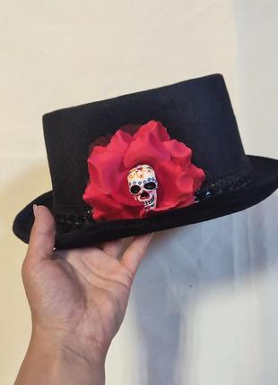 Шляпа цилиндр санта муэрто стимпанк шляпа на хеллоуин1 фото
