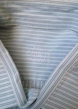 Рубашка голубая в полоску с коротким рукавом omans3 фото