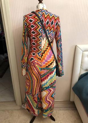 Zara длинное платье, туника яркая, красивая вещь🍌🥝🌵