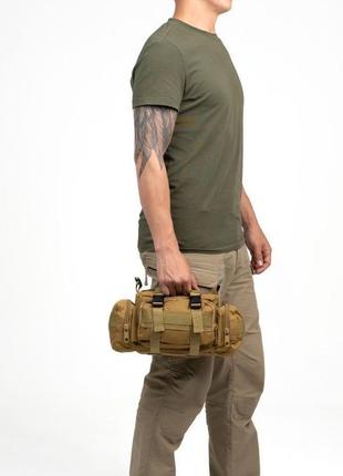 Сумка - итог тактическая поясная tactical военная, сумка нагрудная с ремнем на плечо 5 литров корда6 фото