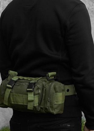 Сумка - итог тактическая поясная tactical военная, сумка нагрудная с ремнем на плечо 5 литров корда2 фото