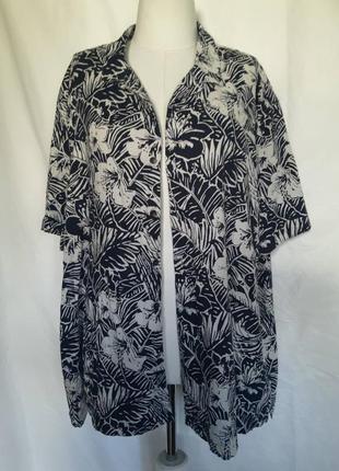 Лен/ вискоза женская льняная рубашка блуза блузка летняя, натуральная пляжная вискозная гавайка8 фото