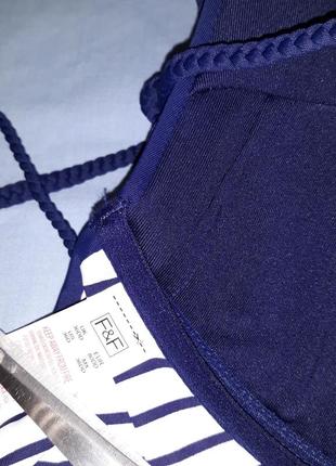 Верх от купальника раздельного бюст 80 d 36 d синий на завязках карман для пуш ап3 фото