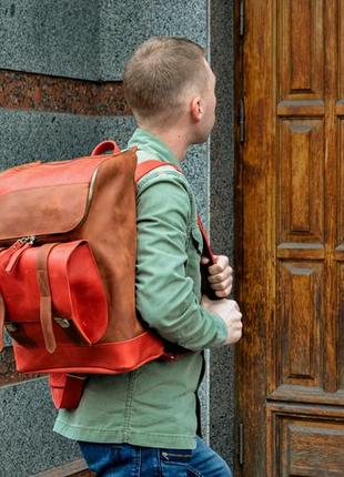 Городской кожаный рюкзак, мужской рюкзак для ноутбука3 фото
