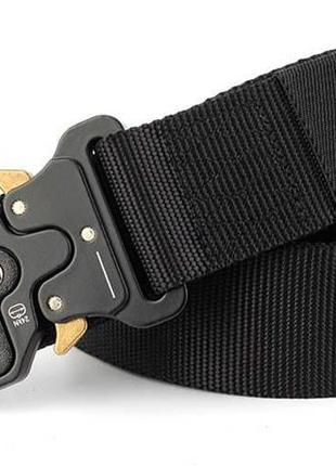 Тактический ремень поясной армейский с металлической пряжкой tactical belt (размер 125*3,8 см) ty-6840 черный