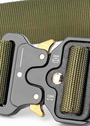 Тактический ремень поясной армейский с металлической пряжкой tactical belt (размер 125*3,8 см) ty-6840 черный6 фото