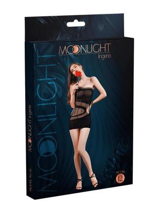 Мини-платье на одно плечо moonlight model 12 black, вертикальная бахрома3 фото