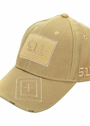 Бейсболка тактическая 5.11 tactical с липучкой под патч ty-0363 хаки