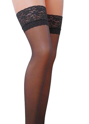 Панчохи passion st003 5 графітові, класичні, на ажурною силіконової гумці