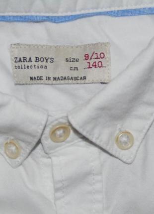 Белая рубашка с длинным рукавом zara,зара, 8-9-10 лет,134,1404 фото