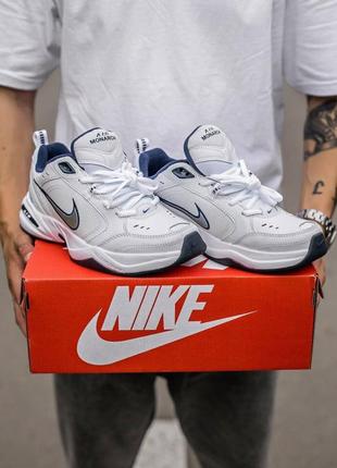 Мужские кроссовки nike air monarch white blue 40-41-42-43-44-451 фото