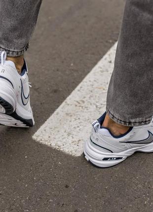 Мужские кроссовки nike air monarch white blue 40-41-42-43-44-455 фото