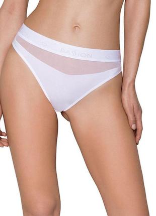 Трусики з прозорою вставкою passion ps006 panties white, size xl