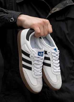 Женские кроссовки adidas samba white black 36-37-38-39-40-41