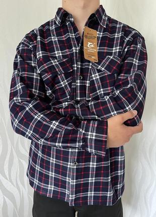 Тёплая мужская флисовая рубашка кашемировая рубашка