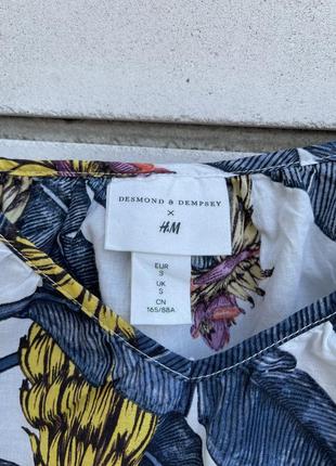 Топ з тропічним принтом ,органічна бавовна h&m desmond & dempsey.10 фото