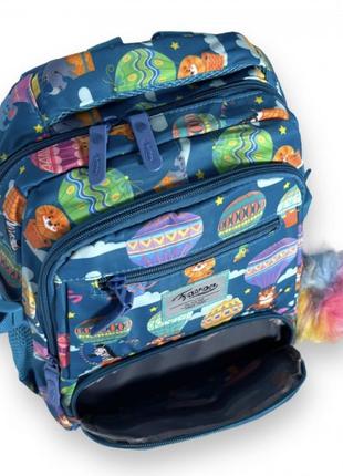 Школьный рюкзак favor для девочки, два отделения, фронтальные карманы, боковые карманы, размер: 35*26*12см, бирюзовый3 фото