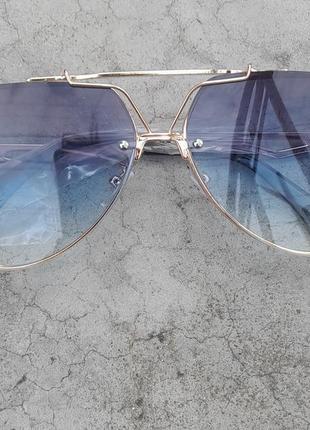 Очки солнцезащитные uv400 унисекс голубые стильные1 фото