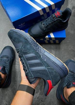 Чоловічі кросівки тор якості зі знижкою adidas zx500 rm d адідас темно - сині3 фото