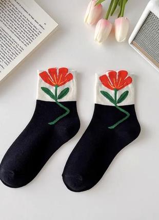 Шкарпетки з квітами4 фото