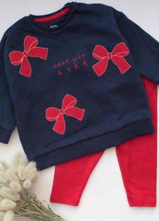 Милый комплект свитшот + лосины f&f на кроху 3-6 мес