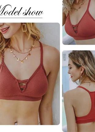 Топ-бюстгальтер спортивный с отдельными чашечками, топ с паралоновыми чашками,...