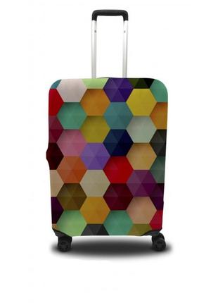 Чехол для чемодана coverbag шестиугольник s принт 0410