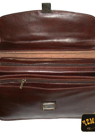 Портфель кожаный tony perotti italico 8071 moro коричневый4 фото