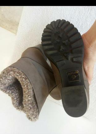 Кожаные коричневые бежевые ботильоны ботинки полу сапожки деми от new look4 фото