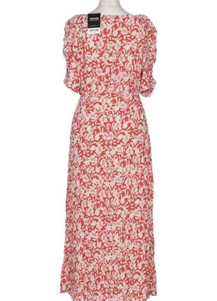Летнее цветочное платье миди с короткими пышными рукавами натуральное платье из вискозы в цветочный принт с поясом5 фото