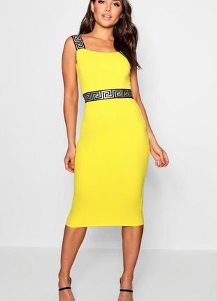 Англия яркое летнее платье длины миди greak bodycon midi asos boohoo9 фото