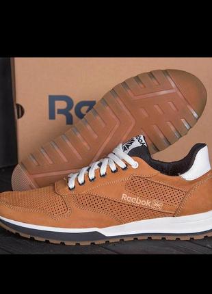 Чоловічі літні кросівки перфорація reebok classic brown